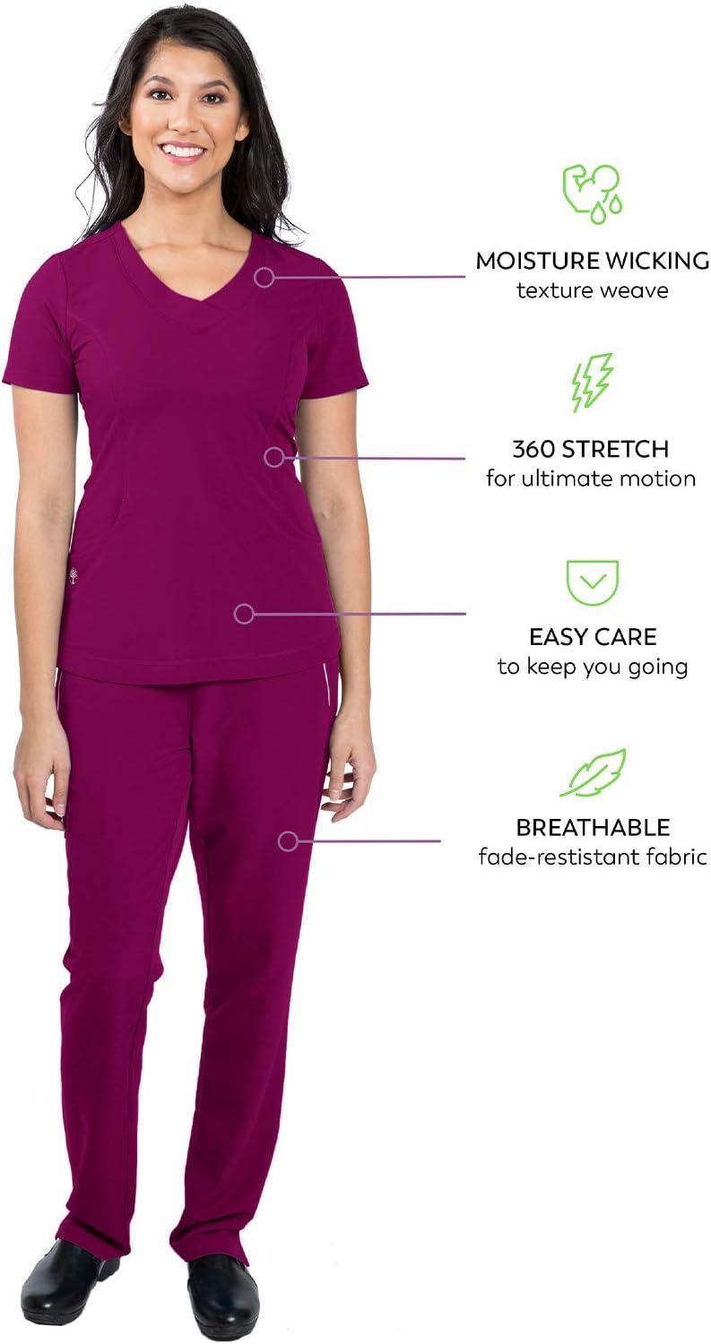 imageHealing Hands 4 Pocket Women Scrub Top VNeck HH360 2264 Sloan Scrubs for Women Stretch FabricWine