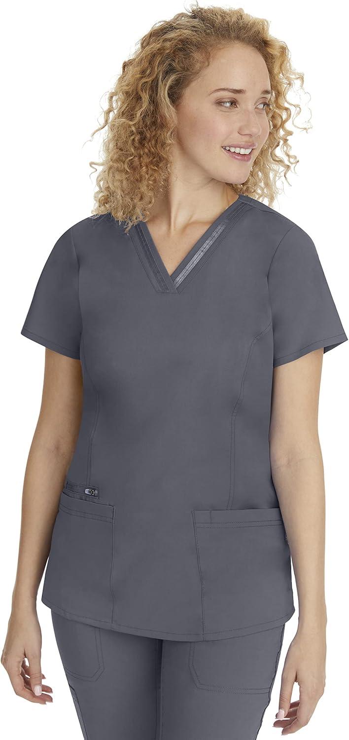 imageHealing Hands Scrub Top for Women with 3 Pockets and Easy Care 2Way Stretch Fabric 2278Pewter