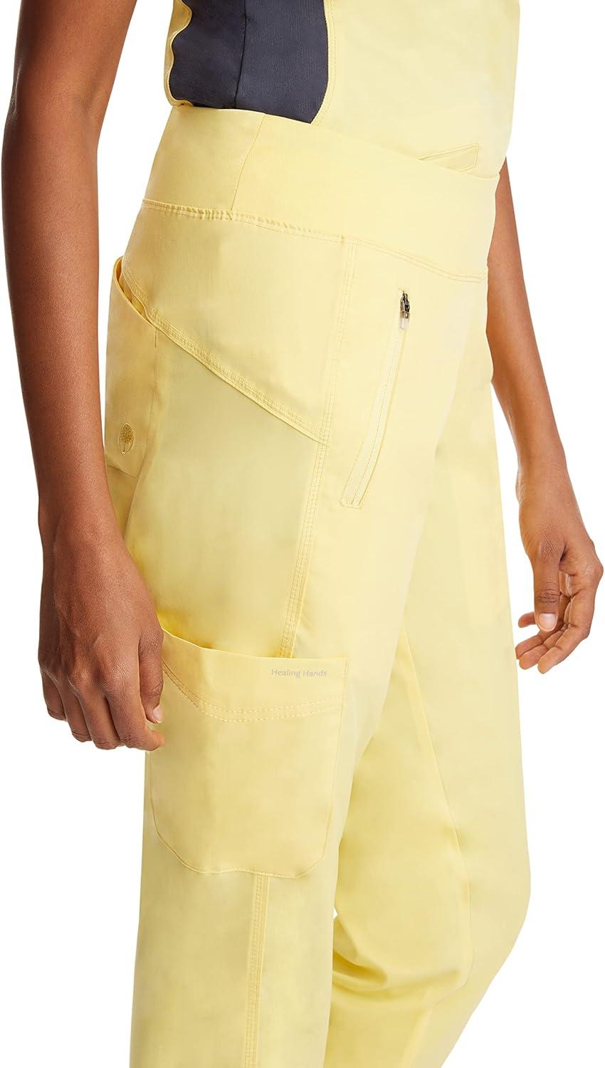 imageHealing Hands Womens Scrub Jogger Pant Tara with 6 Pockets Durable 2Way Stretch and Easy Care Fabric 9233Canary
