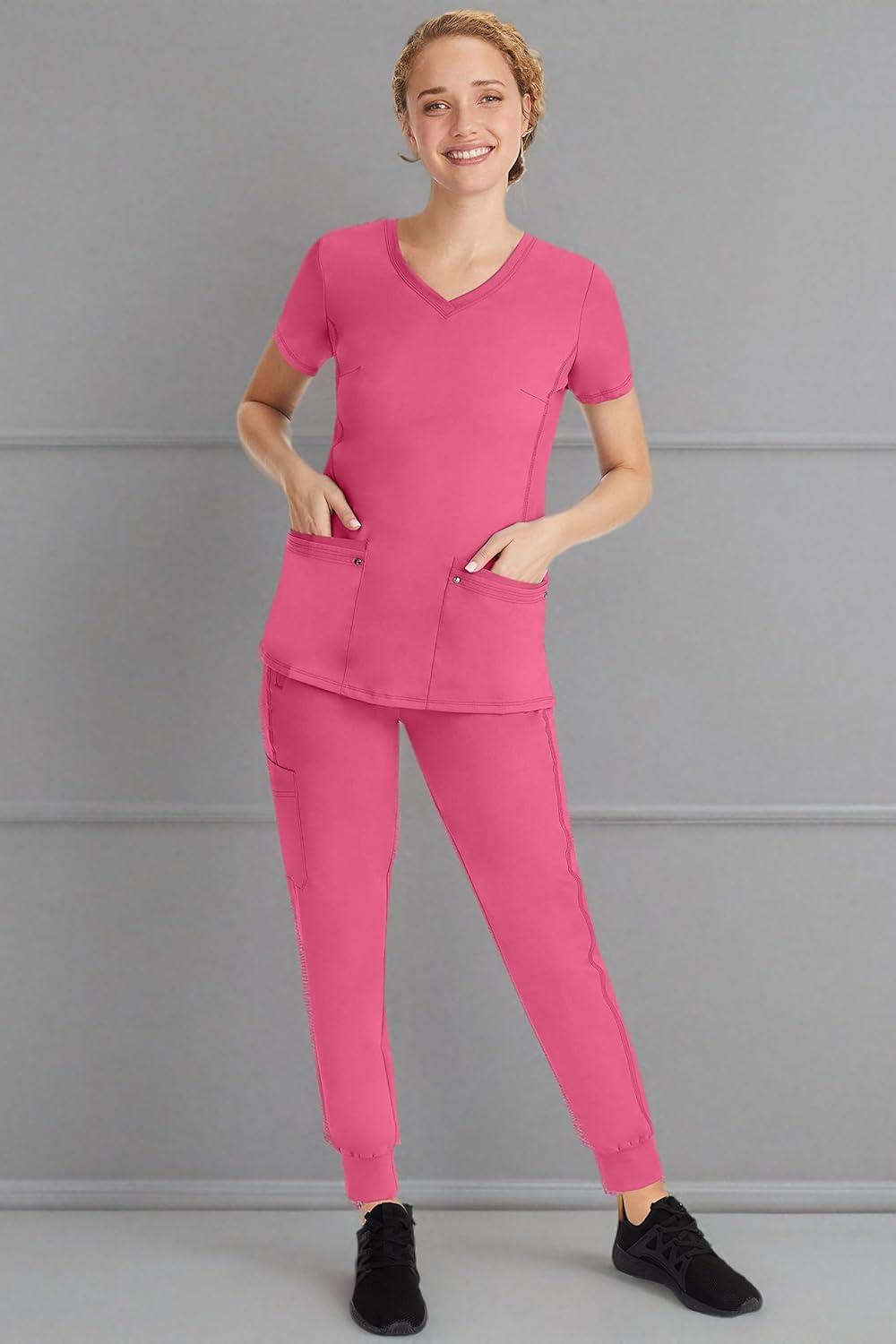 imageHealing Hands Womens Scrub Jogger Pant Tara with 6 Pockets Durable 2Way Stretch and Easy Care Fabric 9233Sugar Coral