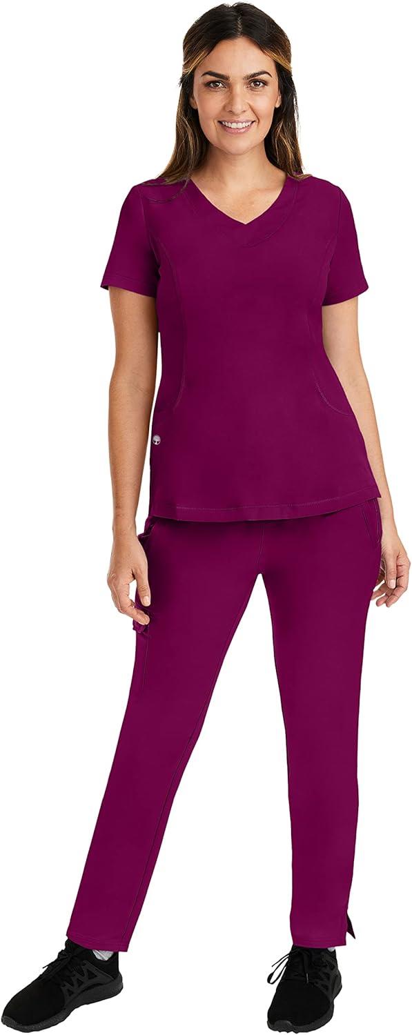imageHealing Hands Womens Yoga Scrubs Pant 6 Pocket HH360 9155 Naomi Athleisure Scrub Yoga Pant for WomenWine