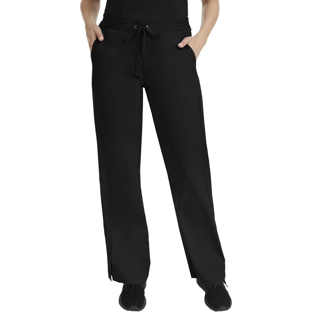 imageHealing Hands Taylor Womens Pants Mid Rise with 2 Pockets amp Back Elastic Waistband 9095Black