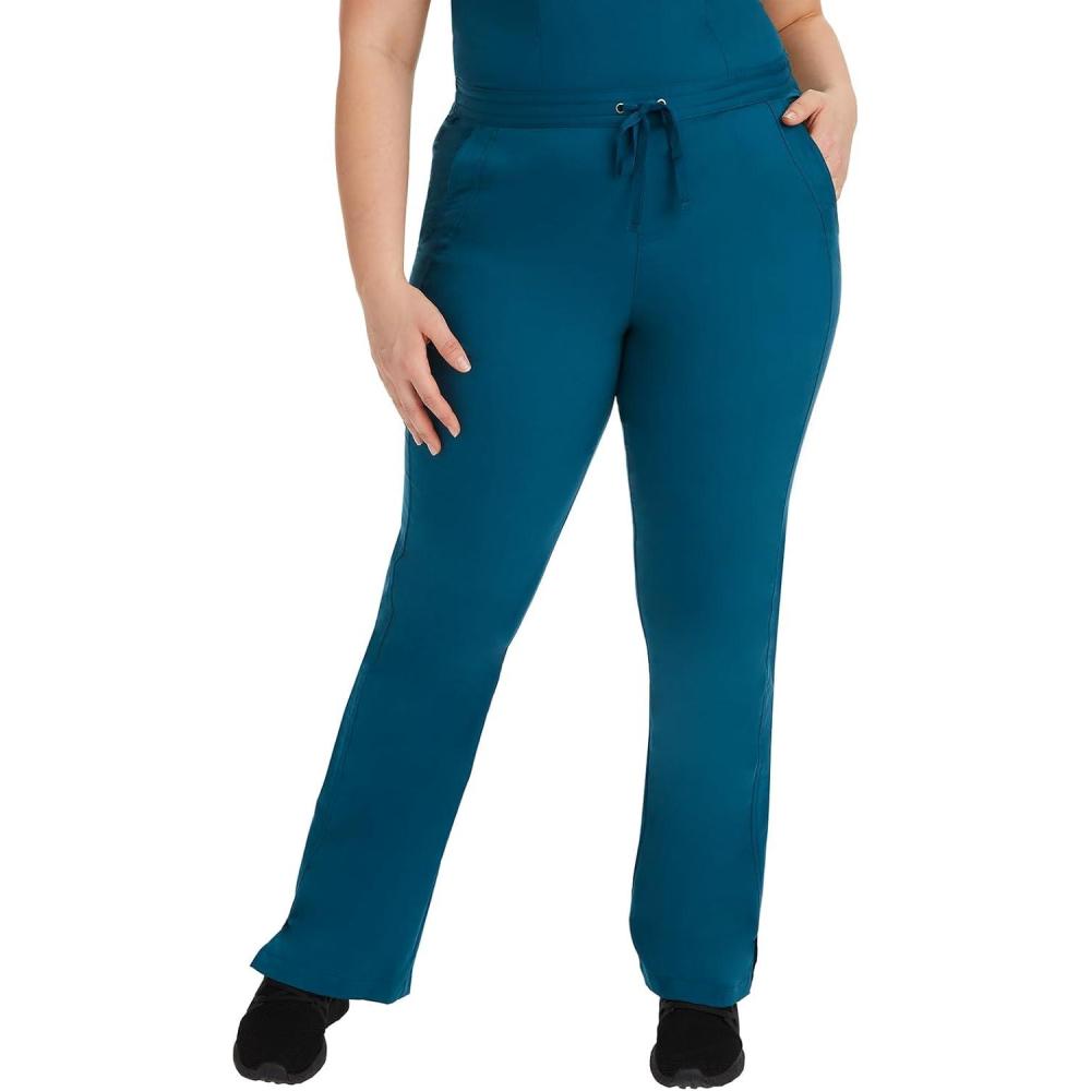 imageHealing Hands Taylor Womens Pants Mid Rise with 2 Pockets amp Back Elastic Waistband 9095Caribbean