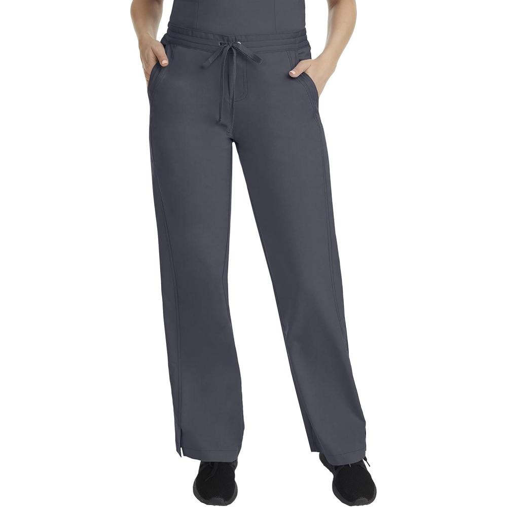 imageHealing Hands Taylor Womens Pants Mid Rise with 2 Pockets amp Back Elastic Waistband 9095Pewter