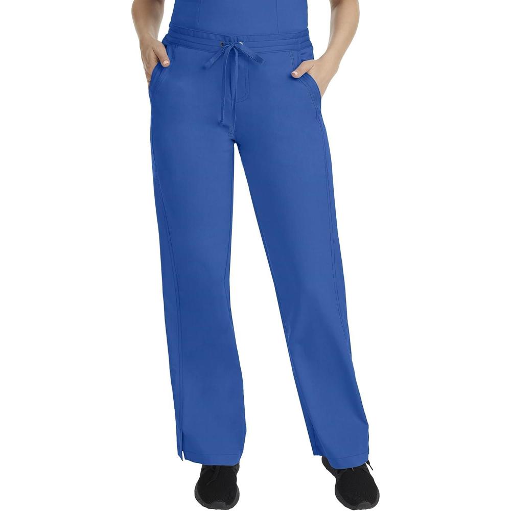 imageHealing Hands Taylor Womens Pants Mid Rise with 2 Pockets amp Back Elastic Waistband 9095Royal