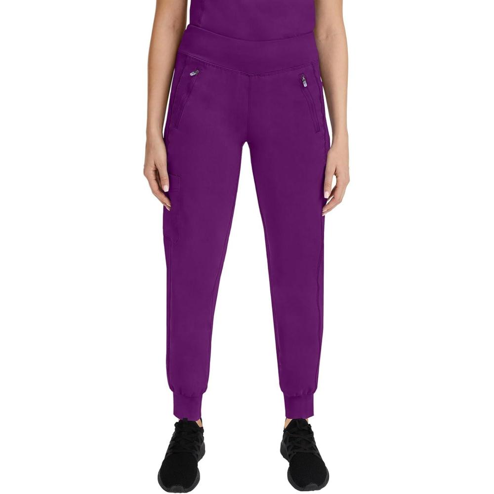 imageHealing Hands Womens Scrub Jogger Pant Tara with 6 Pockets Durable 2Way Stretch and Easy Care Fabric 9233Eggplant