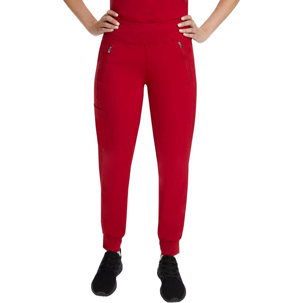 imageHealing Hands Womens Scrub Jogger Pant Tara with 6 Pockets Durable 2Way Stretch and Easy Care Fabric 9233Red