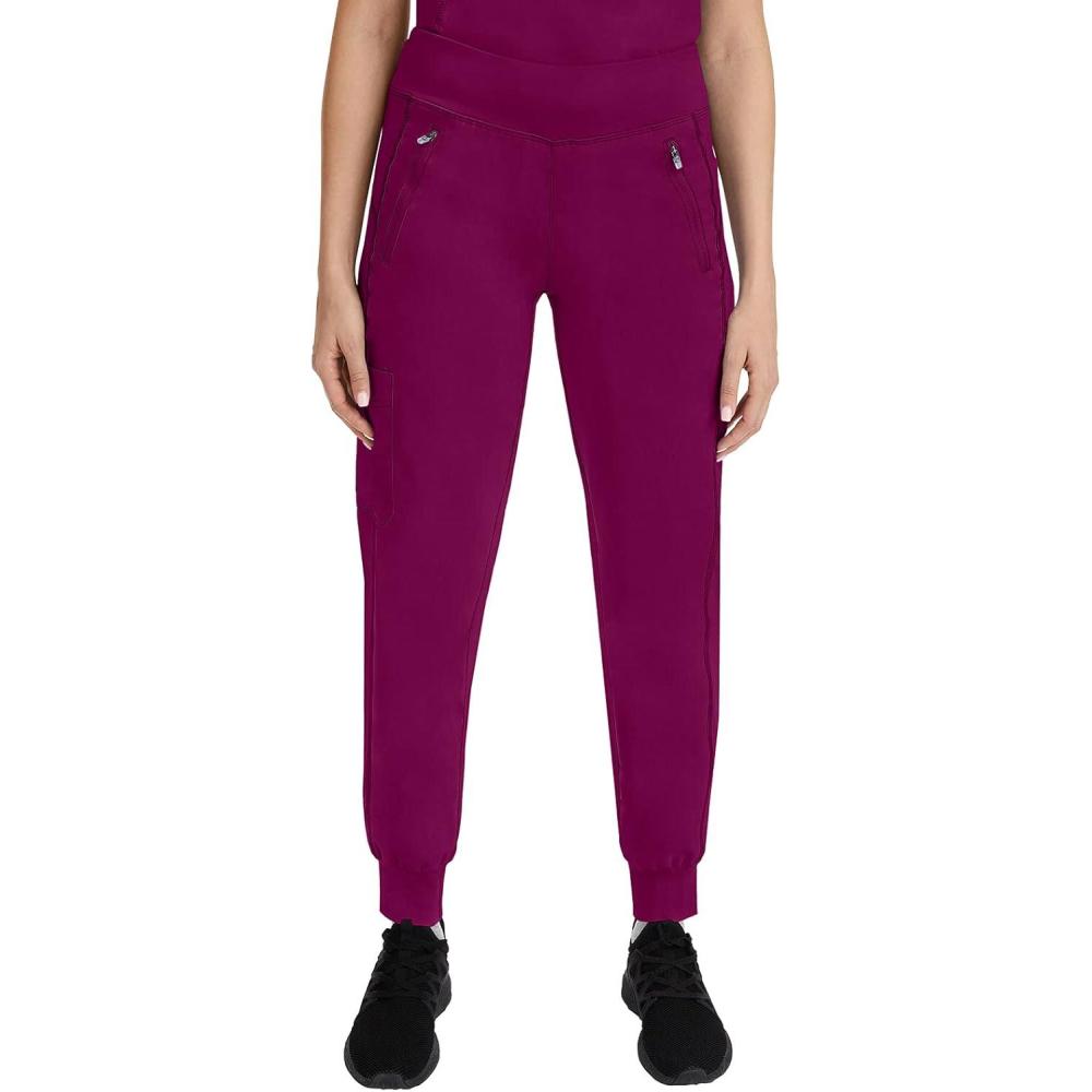 imageHealing Hands Womens Scrub Jogger Pant Tara with 6 Pockets Durable 2Way Stretch and Easy Care Fabric 9233Wine