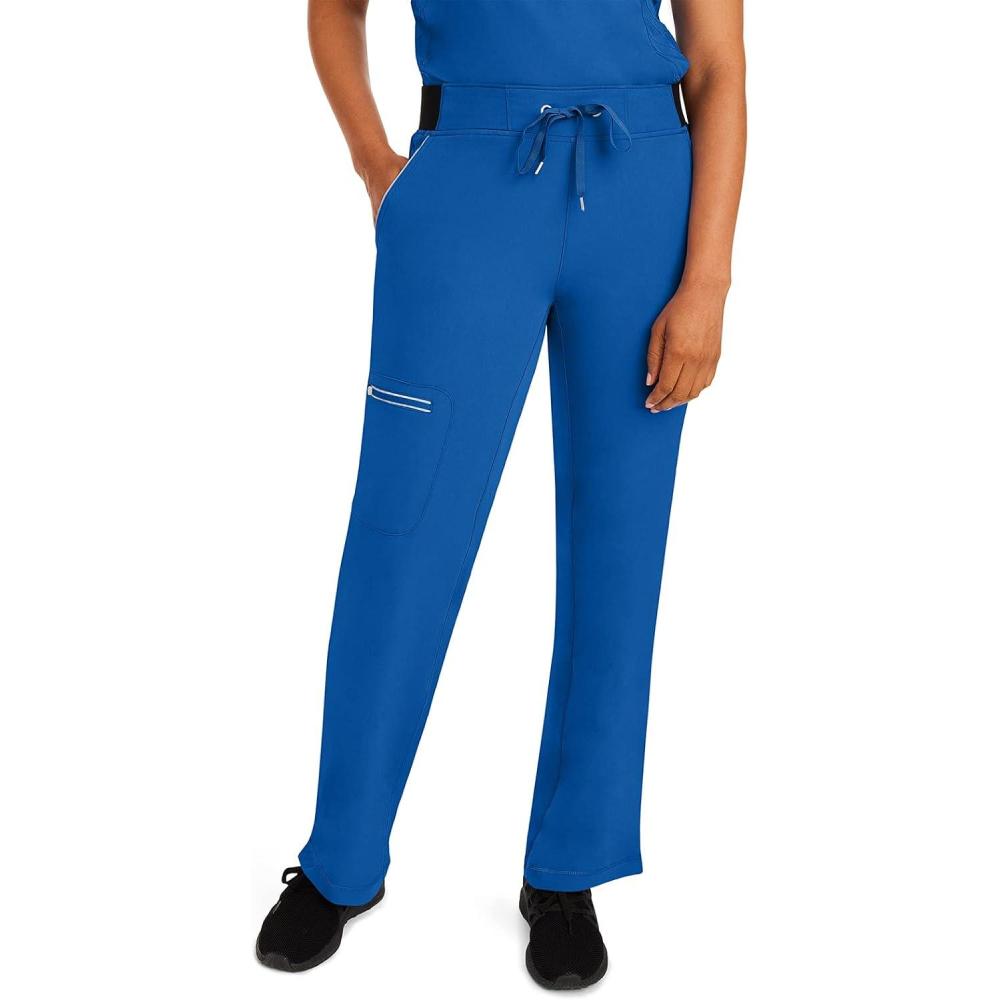 imageHealing Hands Womens Scrubs Pants 6 Pocket HH360 9151 Nisha Waistband Drawstring Premium Scrub Pant Athletic DesignRoyal