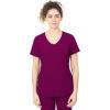 Healing Hands 4 Pocket Women Scrub Top V-Neck HH360 2264 Sloan Scrubs for Women Stretch Fabric(Wine)