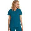 Healing Hands Jane Scrub Top for Women with Y-Neck, Pockets & Stretch 2167(Caribbean)