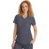 Healing Hands Jane Scrub Top for Women with Y-Neck, Pockets & Stretch 2167(Pewter)