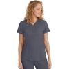 Healing Hands Jane Scrub Top for Women with Y-Neck, Pockets & Stretch 2167(Pewter)
