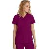 Healing Hands Jane Scrub Top for Women with Y-Neck, Pockets & Stretch 2167(Wine)