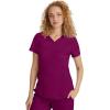 Healing Hands Jane Scrub Top for Women with Y-Neck, Pockets & Stretch 2167(Wine)