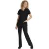Healing Hands Scrub Top for Women with 3 Pockets and Easy Care, 2-Way Stretch Fabric 2278(Black)