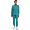 Healing Hands Women’s Snap Front Scrub Jacket Daisy 2-Way Stretch Uniform 5063(Teal)