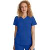 Healing Hands Jane Scrub Top for Women with Y-Neck, Pockets & Stretch 2167(Galaxy Blue)