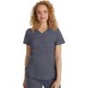 Healing Hands Jane Scrub Top for Women with Y-Neck, Pockets & Stretch 2167(Pewter)