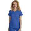 Healing Hands Jane Scrub Top for Women with Y-Neck, Pockets & Stretch 2167(Royal)
