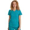 Healing Hands Jane Scrub Top for Women with Y-Neck, Pockets & Stretch 2167(Teal)