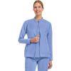 Healing Hands Women’s Scrub Jacket, Zip-Up Front with 2-Way Stretch Comfort & Big Kangaroo Pockets 5038(Ceil)