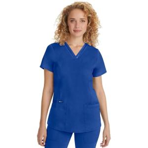 Healing Hands Scrub Top for Women with 3 Pockets and Easy Care, 2-Way Stretch Fabric 2278(Galaxy)