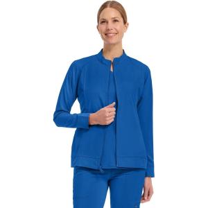 Healing Hands Women’s Scrub Jacket, Zip-Up Front with 2-Way Stretch Comfort & Big Kangaroo Pockets 5038(Royal)