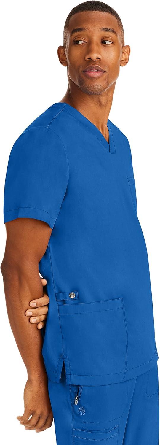 imageHealing Hands Scrubs for Men Modern Fit Scrub Top Jake with 3 Patch Pockets Side Vents and Stretchy Fabric 2331Royal
