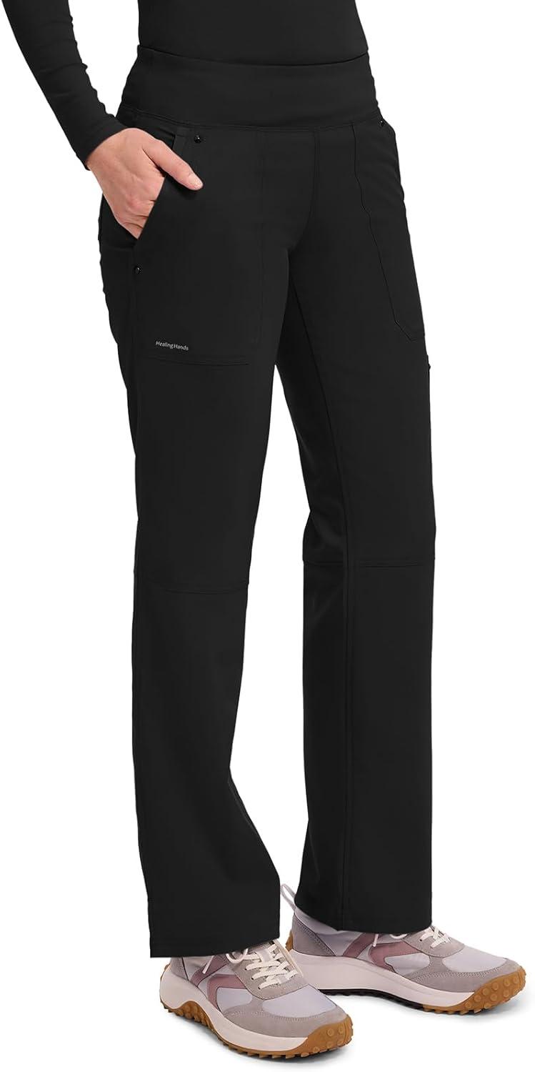 imageHealing Hands Womens Scrub Pant Tori Cargo Bottoms with 5 Pockets and 2Way Stretch Fabric 9133Black