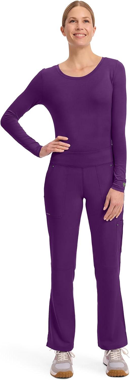 imageHealing Hands Womens Scrub Pant Tori Cargo Bottoms with 5 Pockets and 2Way Stretch Fabric 9133Eggplant