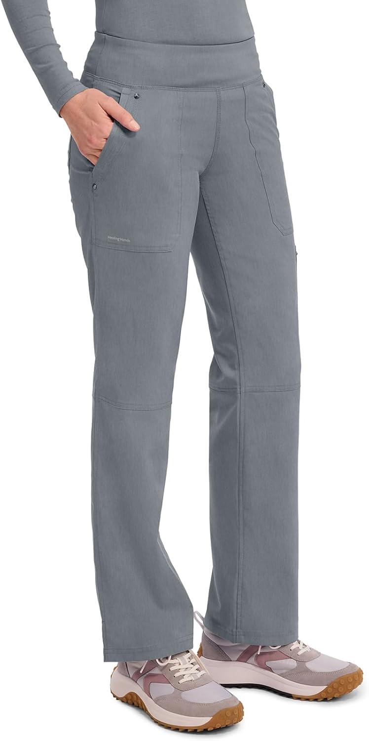 imageHealing Hands Womens Scrub Pant Tori Cargo Bottoms with 5 Pockets and 2Way Stretch Fabric 9133Heather Grey