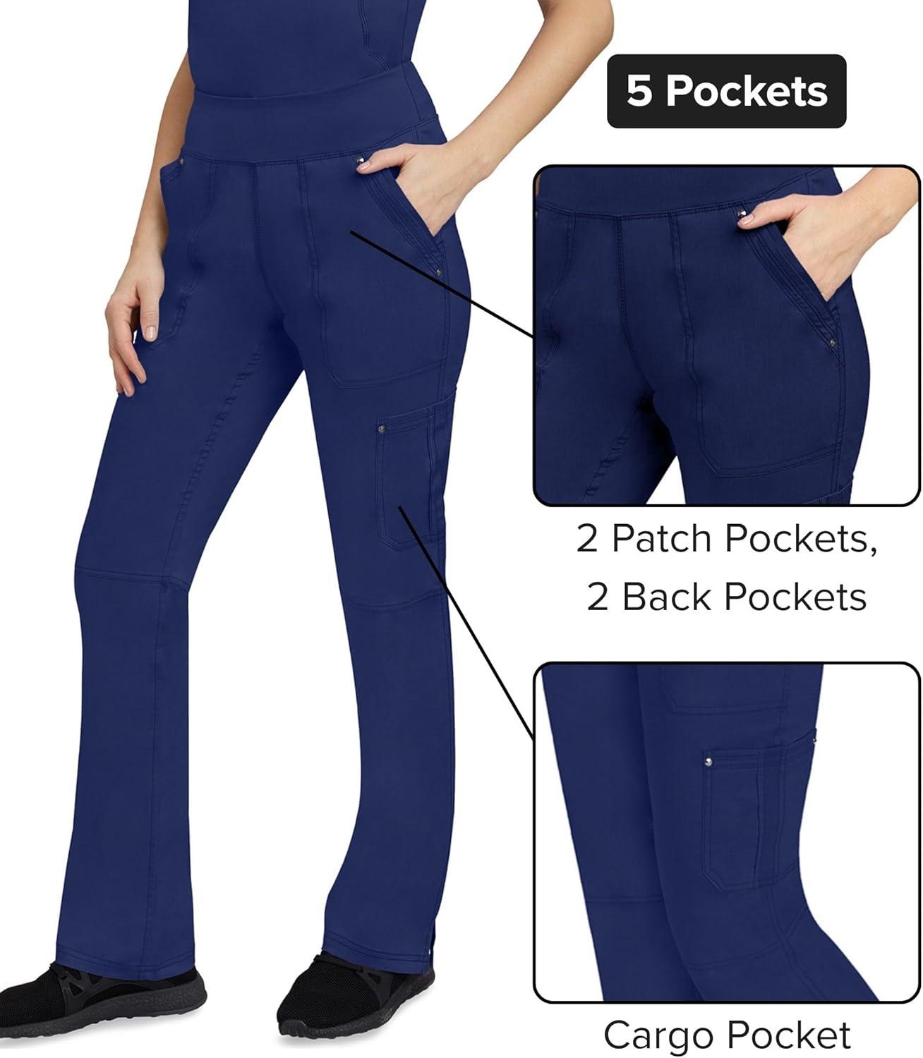 imageHealing Hands Womens Scrub Pant Tori Cargo Bottoms with 5 Pockets and 2Way Stretch Fabric 9133Navy