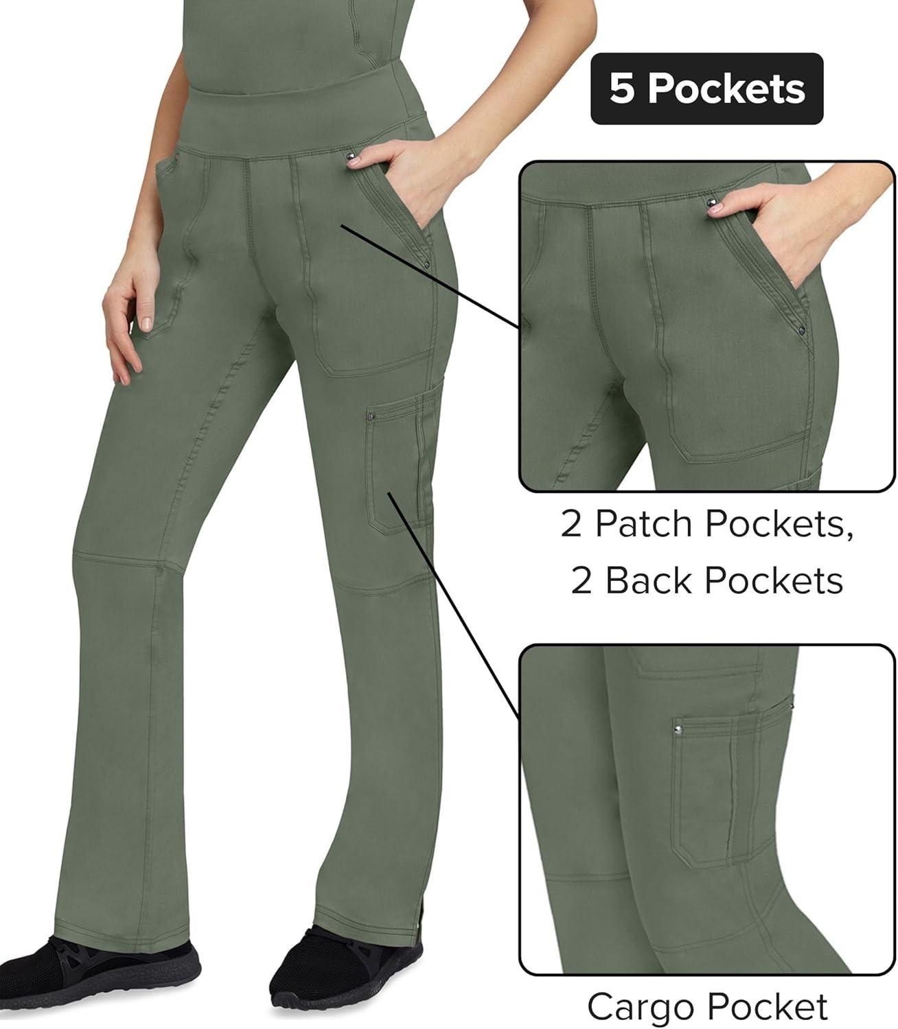 imageHealing Hands Womens Scrub Pant Tori Cargo Bottoms with 5 Pockets and 2Way Stretch Fabric 9133Olive