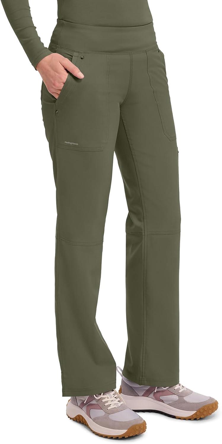 imageHealing Hands Womens Scrub Pant Tori Cargo Bottoms with 5 Pockets and 2Way Stretch Fabric 9133Olive