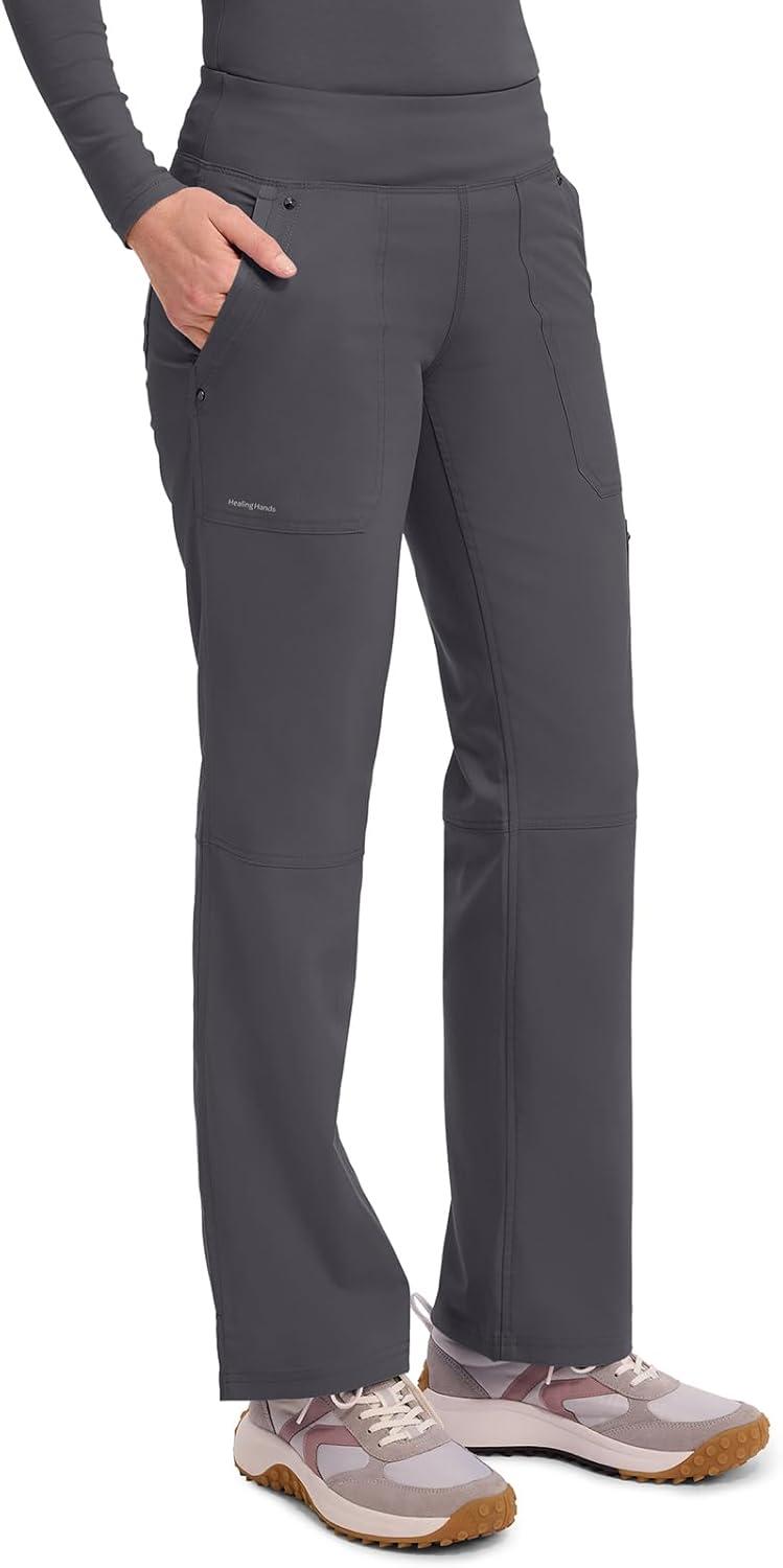 imageHealing Hands Womens Scrub Pant Tori Cargo Bottoms with 5 Pockets and 2Way Stretch Fabric 9133Pewter