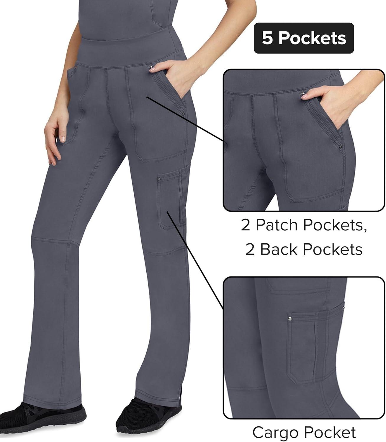 imageHealing Hands Womens Scrub Pant Tori Cargo Bottoms with 5 Pockets and 2Way Stretch Fabric 9133Pewter