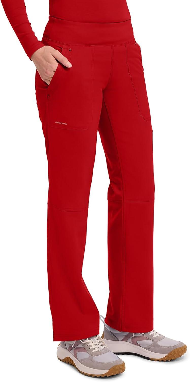 imageHealing Hands Womens Scrub Pant Tori Cargo Bottoms with 5 Pockets and 2Way Stretch Fabric 9133Red