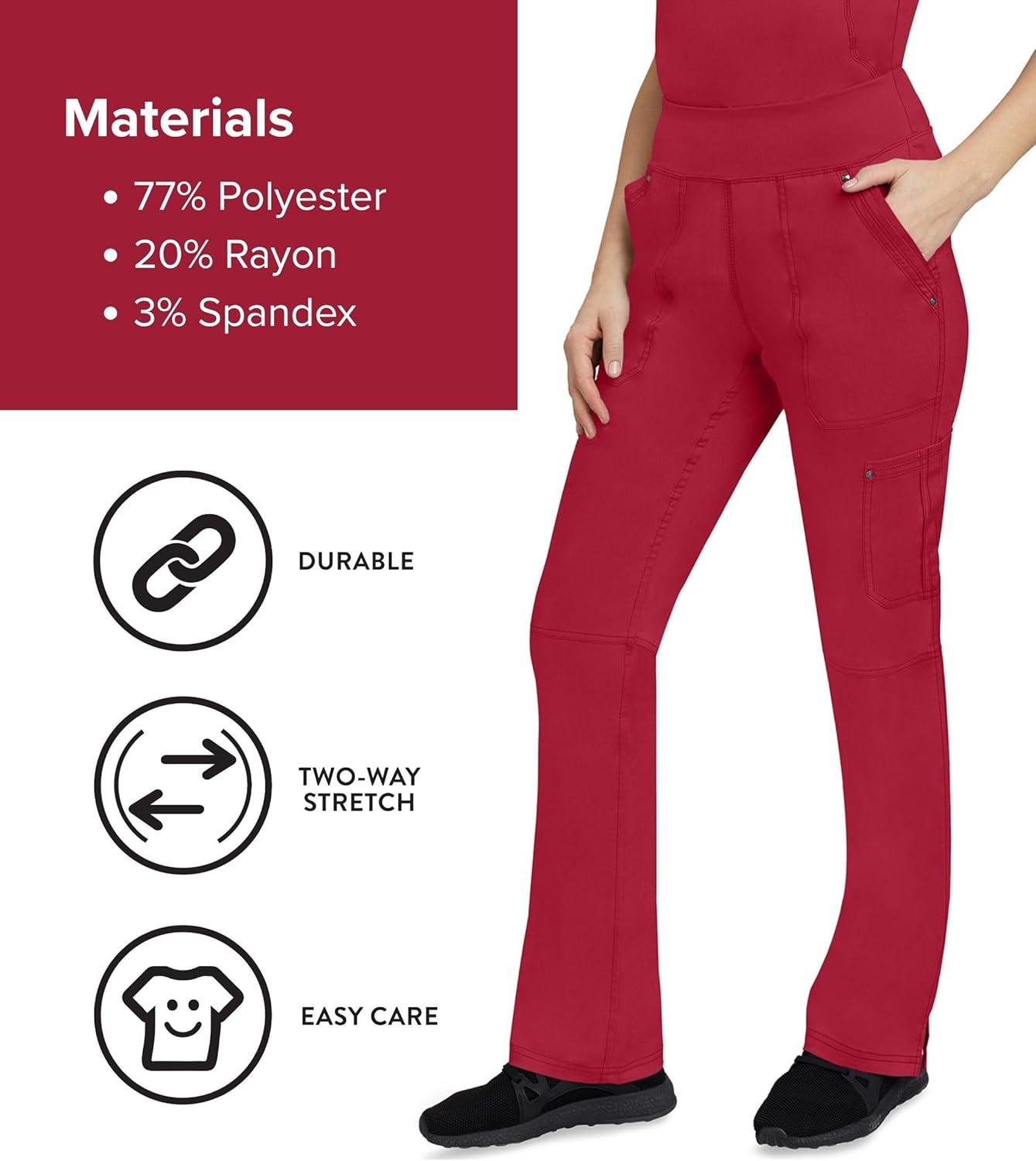 imageHealing Hands Womens Scrub Pant Tori Cargo Bottoms with 5 Pockets and 2Way Stretch Fabric 9133Red