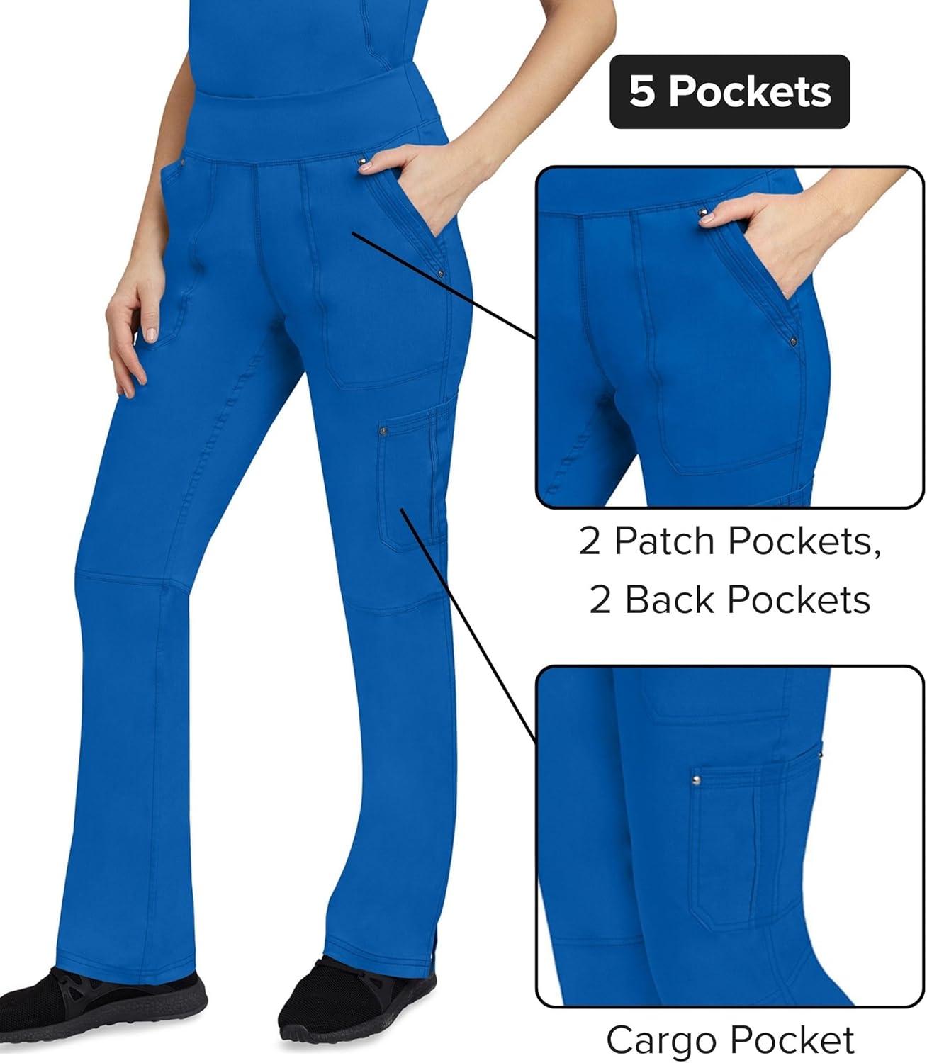 imageHealing Hands Womens Scrub Pant Tori Cargo Bottoms with 5 Pockets and 2Way Stretch Fabric 9133Royal