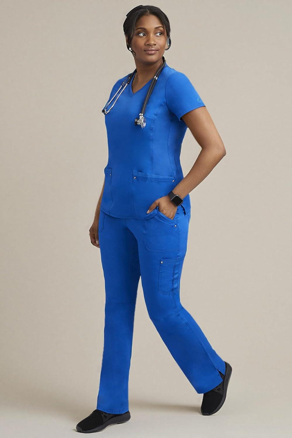 imageHealing Hands Womens Scrub Pant Tori Cargo Bottoms with 5 Pockets and 2Way Stretch Fabric 9133Royal
