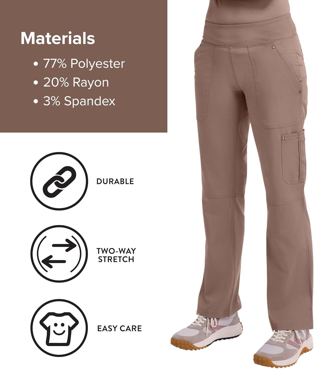 imageHealing Hands Womens Scrub Pant Tori Cargo Bottoms with 5 Pockets and 2Way Stretch Fabric 9133Santa Fe Tan