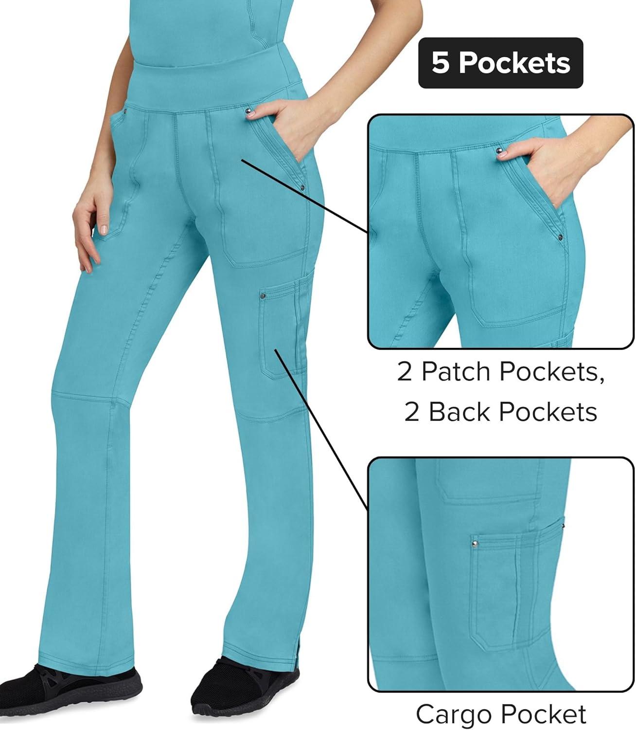 imageHealing Hands Womens Scrub Pant Tori Cargo Bottoms with 5 Pockets and 2Way Stretch Fabric 9133Spectra Blue