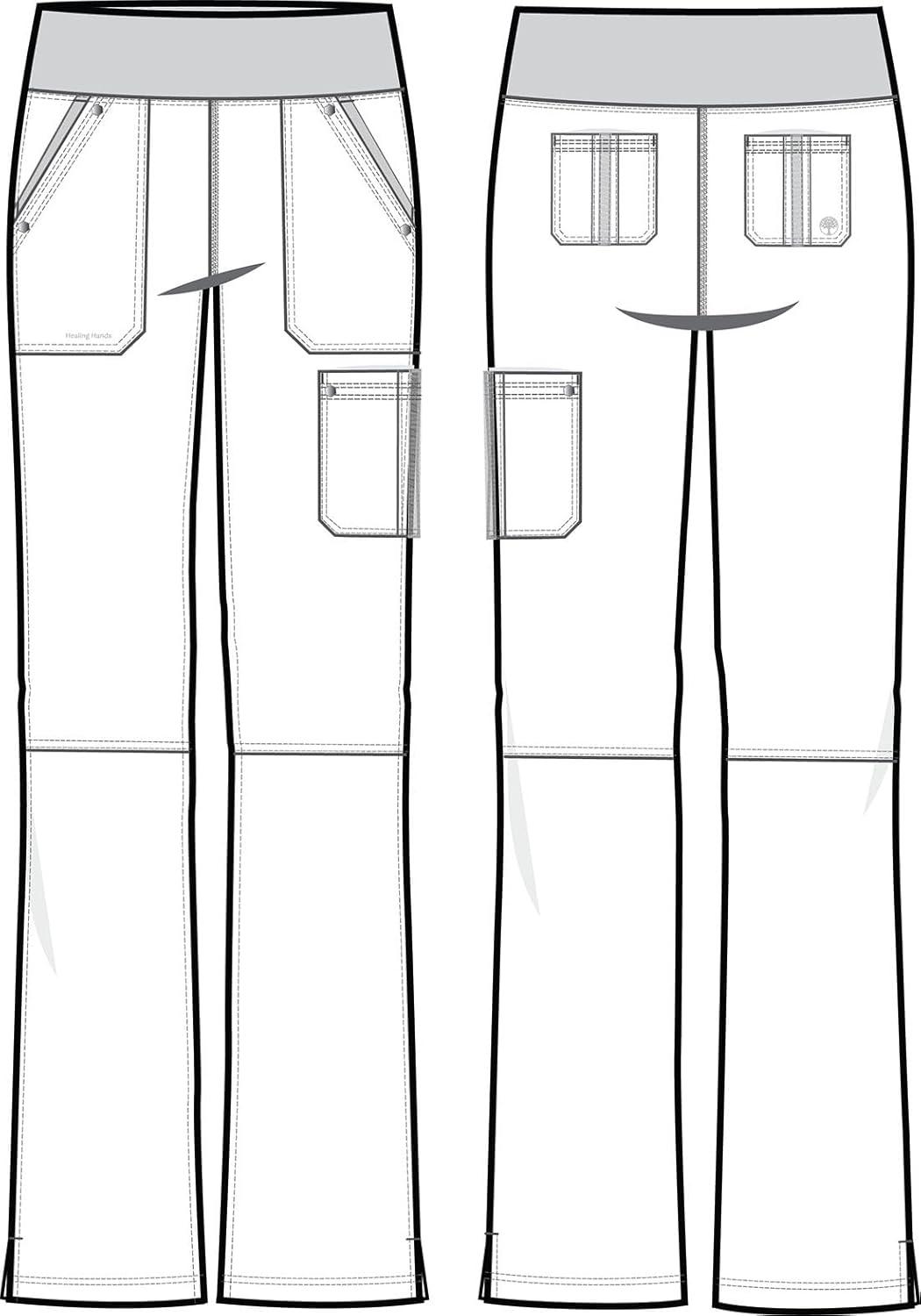 imageHealing Hands Womens Scrub Pant Tori Cargo Bottoms with 5 Pockets and 2Way Stretch Fabric 9133Spectra Blue
