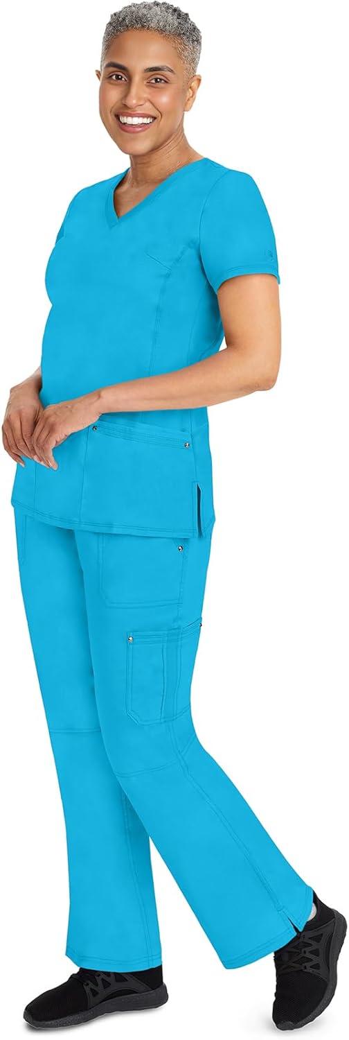 imageHealing Hands Womens Scrub Pant Tori Cargo Bottoms with 5 Pockets and 2Way Stretch Fabric 9133Turquoise