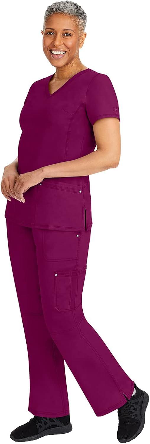 imageHealing Hands Womens Scrub Pant Tori Cargo Bottoms with 5 Pockets and 2Way Stretch Fabric 9133Wine
