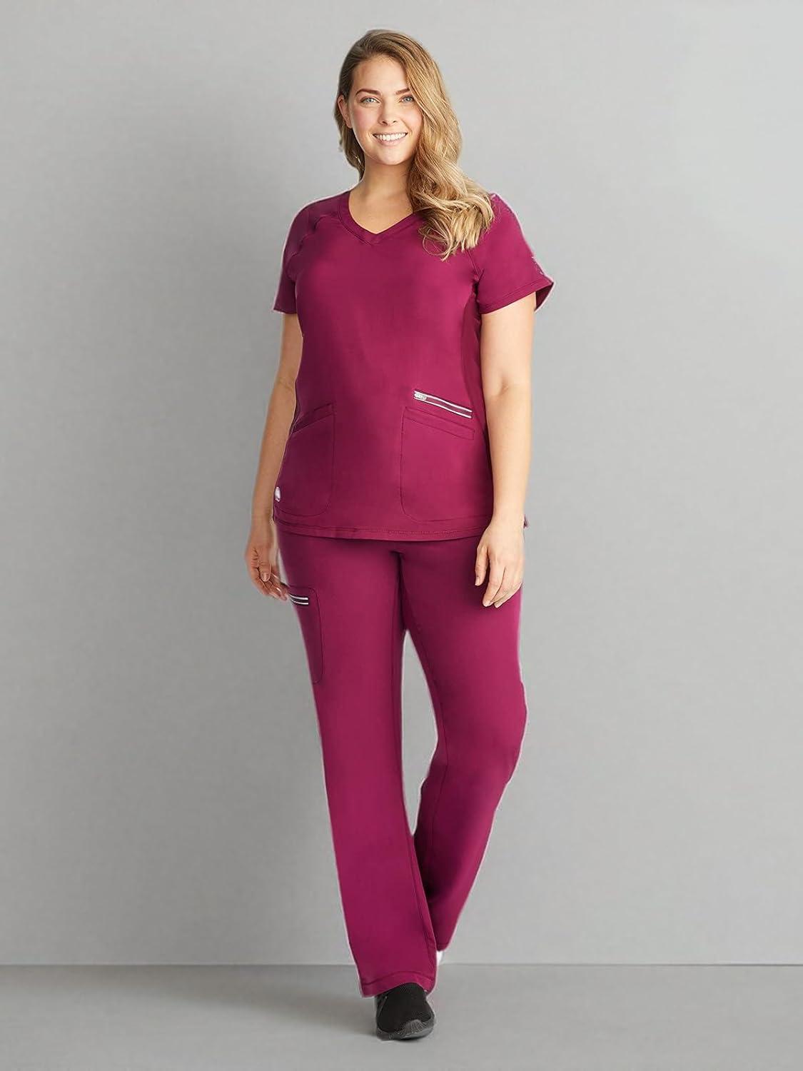 imageHealing Hands Womens Scrub Top 3 Pocket VNeck Lightweight Breathable Fabric Scrub Tops for Women HH360 2284 SerenaWine