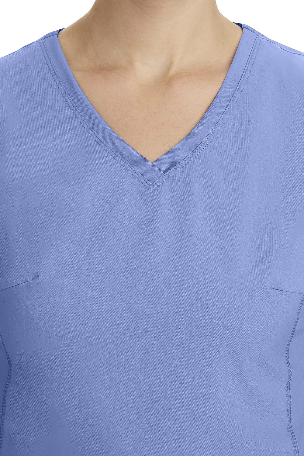 imageHealing Hands Womens Scrub Top VNeck with 2 Pockets 2Way Stretch and Yoga Knit Side Panels for Slim Fit 2245Ceil