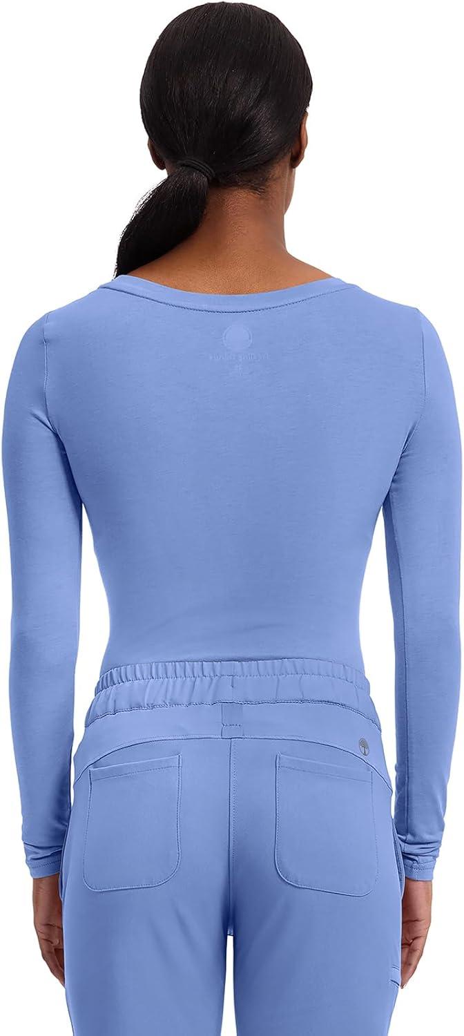 imageHealing Hands Womens Underscrub Soft Knit Melissa Longsleeve Scrub Tee with Breathable amp Easy Care Fabric 5047Ceil Pewter Black 3 Pack