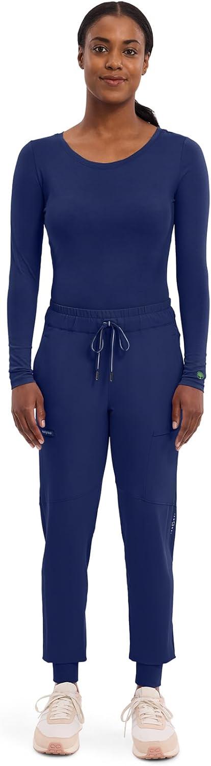 imageHealing Hands Womens Underscrub Soft Knit Melissa Longsleeve Scrub Tee with Breathable amp Easy Care Fabric 5047Navy